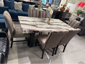 Dining set with faux marble top 🔥🔥🔥