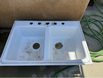 Cast Iron double sink