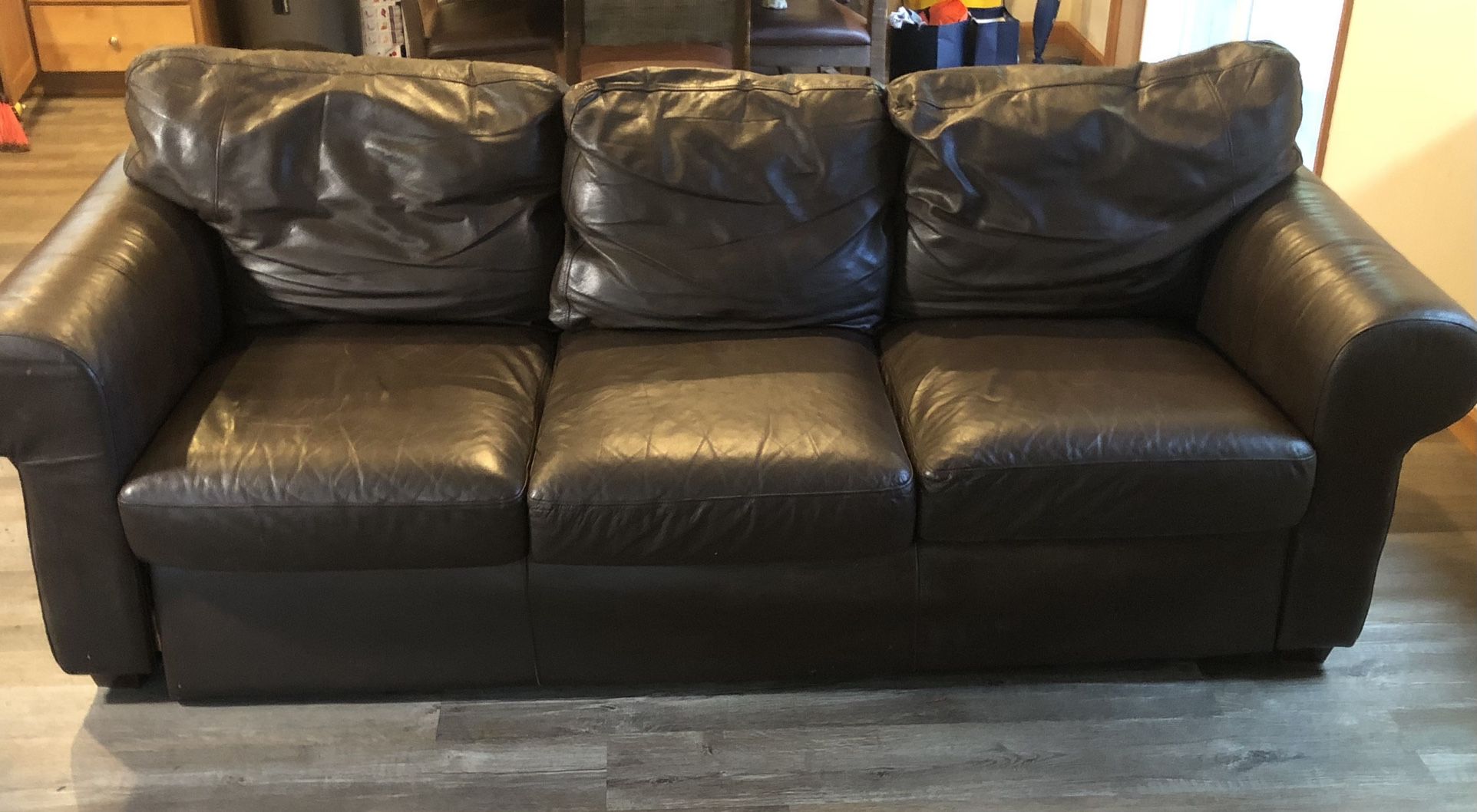 Vintage Brown Leather Couch