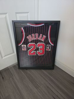 Michael Jordan Framed Bulls Pinstripe Jersey Display