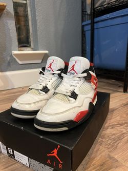 Air Jordan four retro black white red