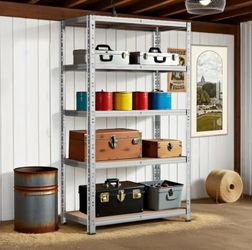 72" Heavy Duty 5-Tier Metal Storage Shelf Adjustable Industrial Shelving Unit Suitable for Basement, Garage, Pantry Freestanding Utility Rack with 220