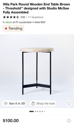 Studio McGee Villa Park Wooden and Metal End Table