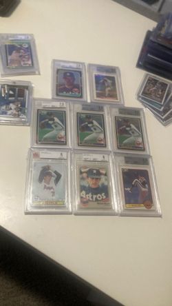 8 card NOLAN Ryan graded Lot BGS 79 Topps, Leaf, 92 Bowman ETC