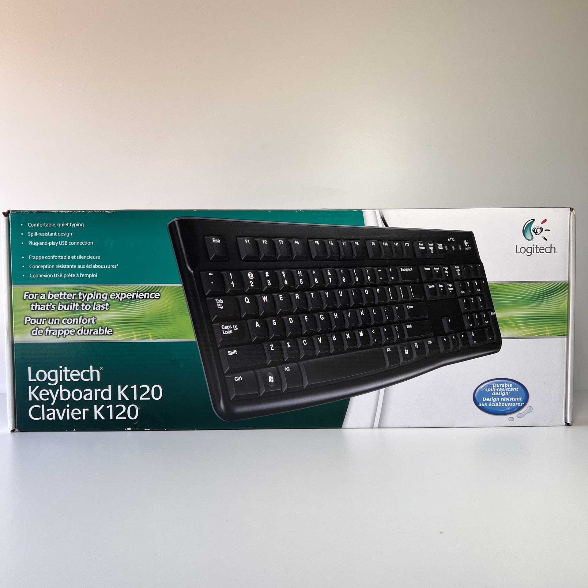 Logitech K120 Ergonomic Desktop USB Keyboard - Black Computer