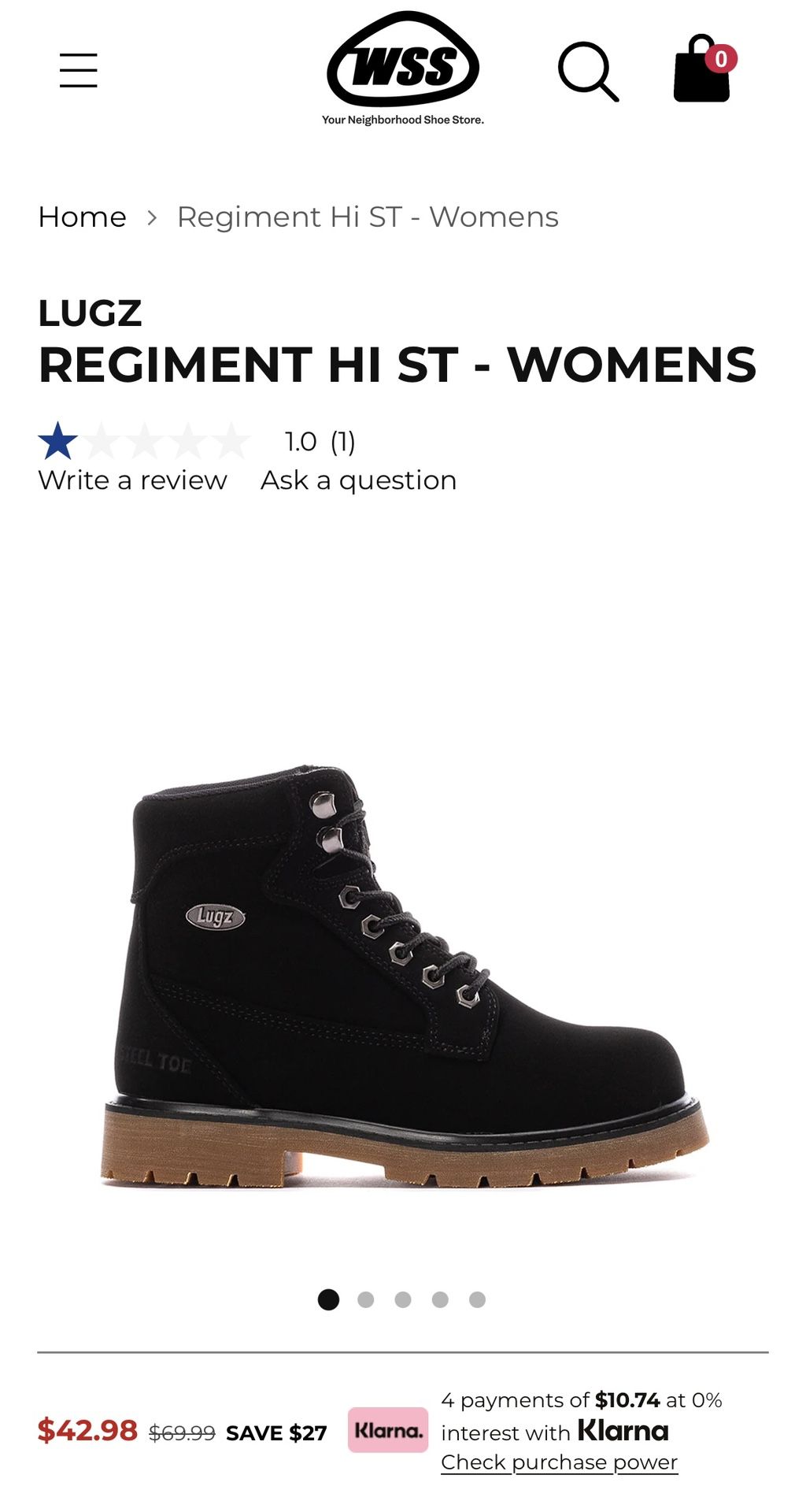 Women’s steel toe Lugz work boots