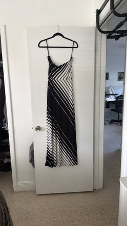 Black and White Striped Maxi Dress