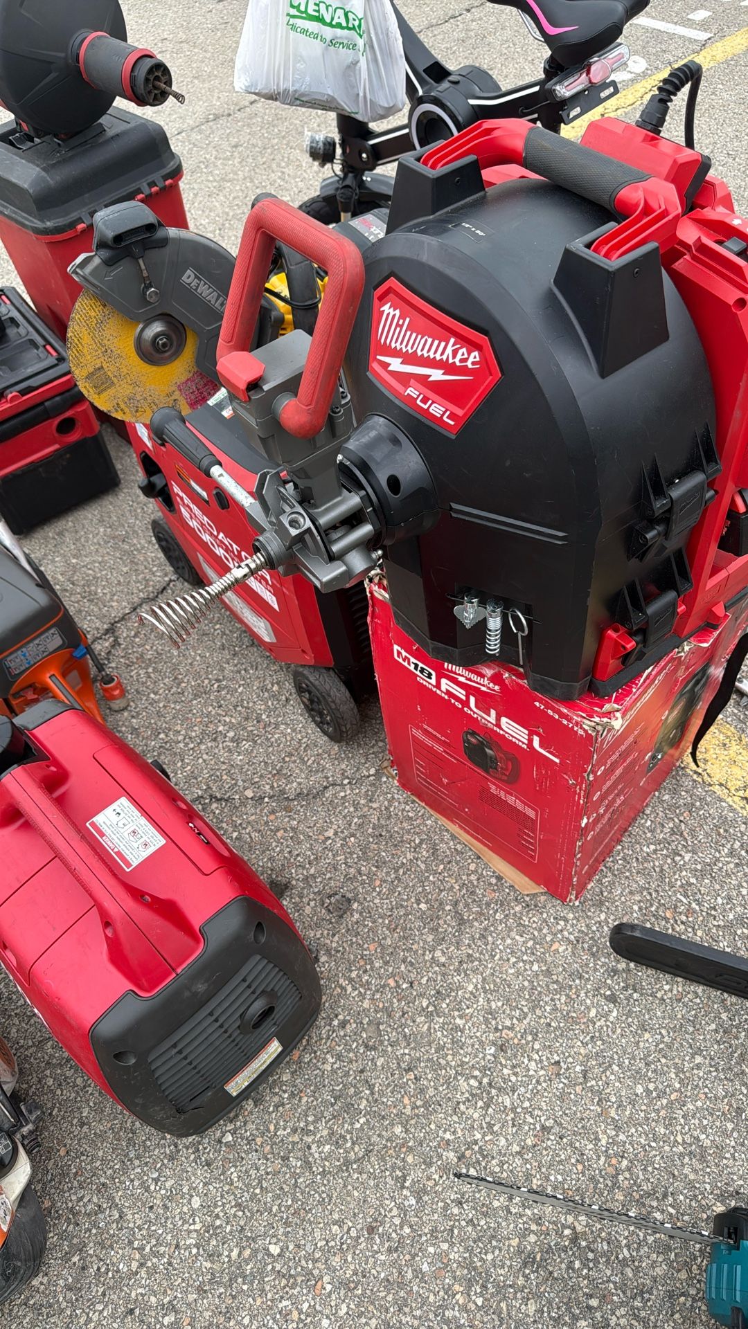 Use But Like New Milwaukee Cordless Backpack Snake Half Inch Cable 50 Foot Extra Drum New Empty