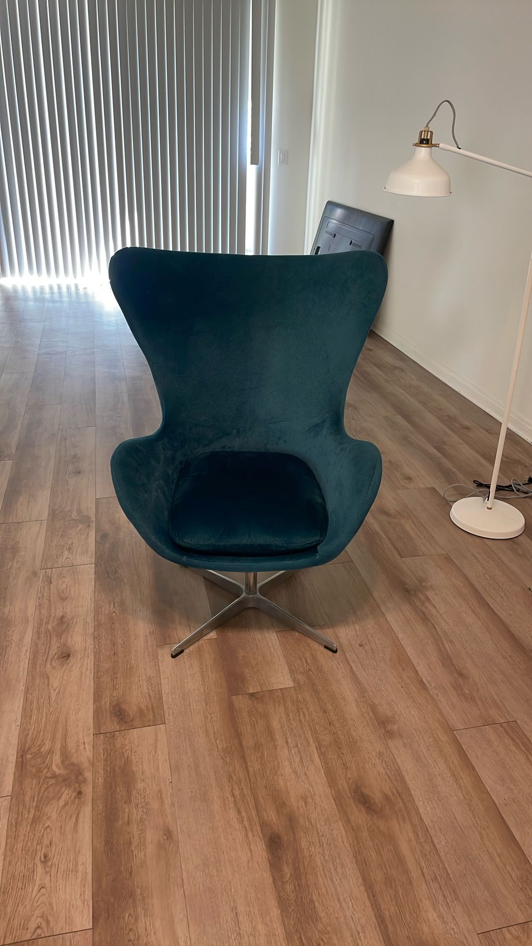 Blue Green Suede Chair