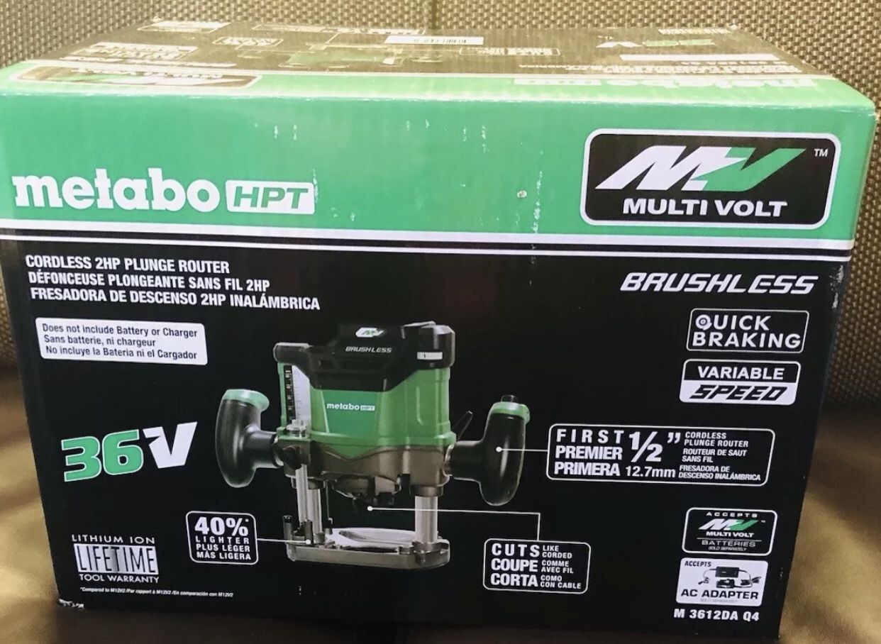 Metabo HPT 36V Cordless Plunge Router M3612DAQ4M -Charger & battery Not Included