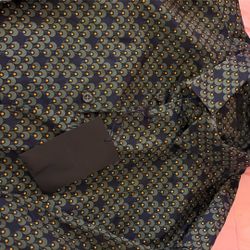 Prada- Geometric Button Down Mens Shirt
