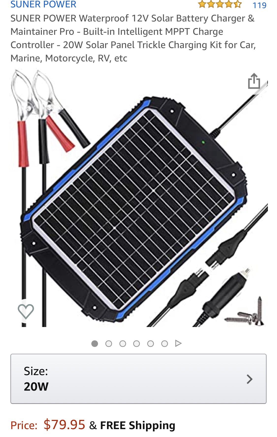 Solar battery power RV