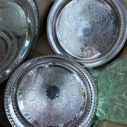 Silver Plate Round Trays - Chargers 