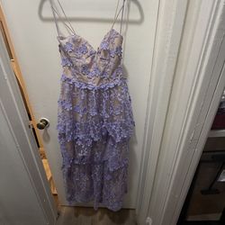 Lavender flower print, in nude size xs
