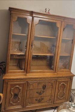 Free Free Vintage wooden China cabinet