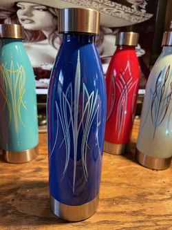 Acrylic Hand Painted Pinstripe Bottles
