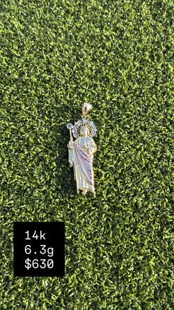 14K Gold San Judas Pendant 6.3g
