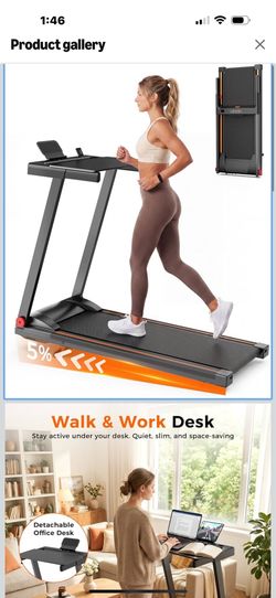 5% Incline Walking Pad Treadmill, 300LB Capacity Folding Treadmills for Home, Walking pad with Handle bar, 3.0 HP Quiet Dual Cushion System black oran