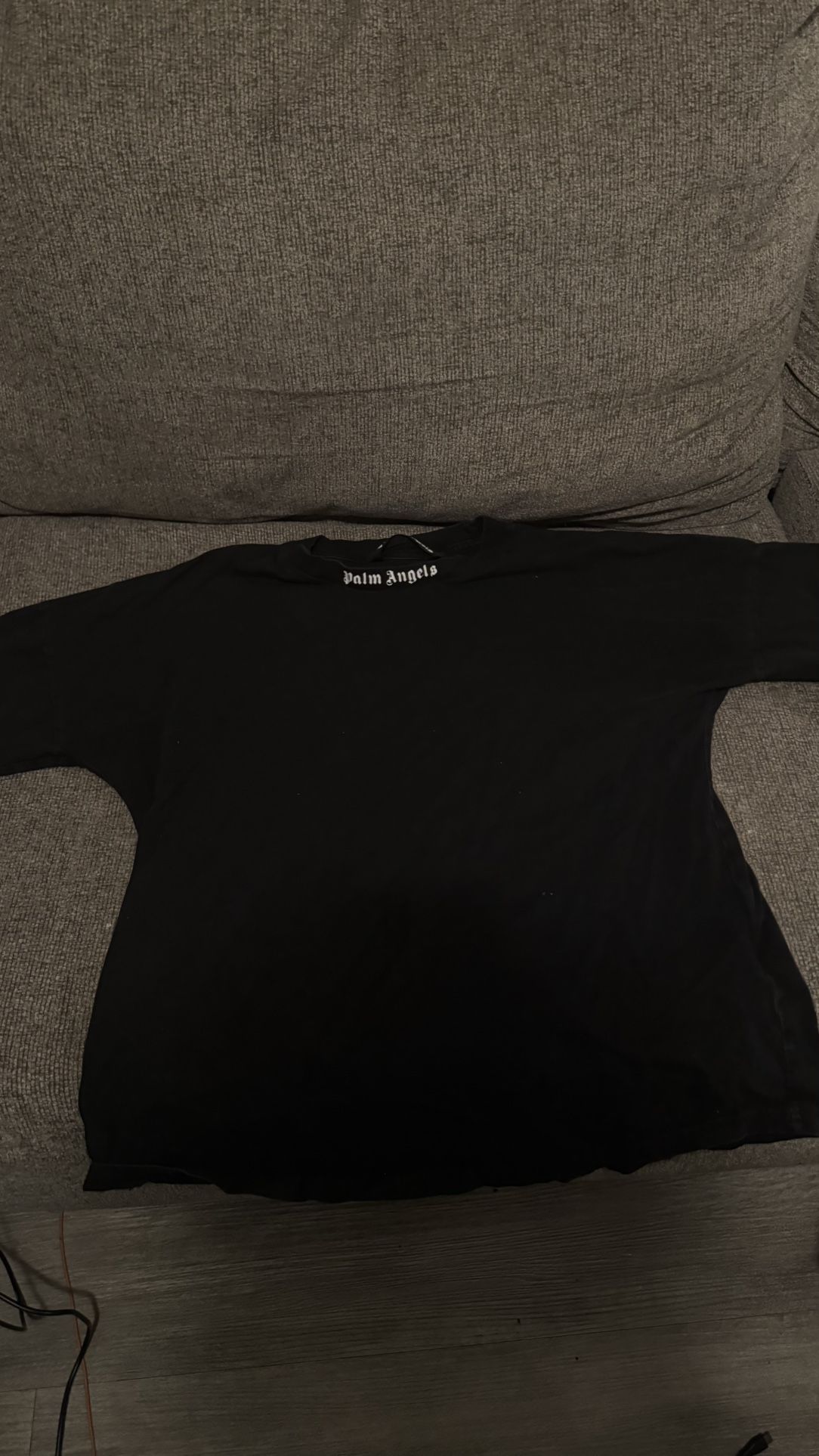 palm angels logo shirt black size small men