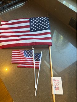 Set of 3 American Flags