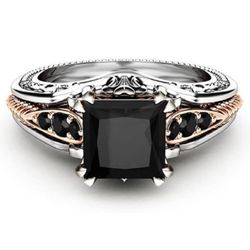 Sterling Silver Black Tourmaline Ring