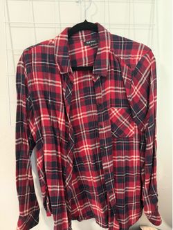 Women’s Red Plaid Long Sleeve- Size L