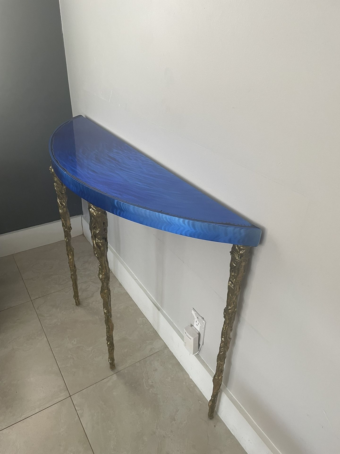Custom Hand Made Tables. Gold And Blue.