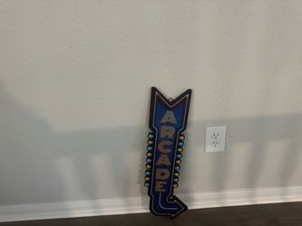 Holographic Arcade Arrow Wall Sign Decor