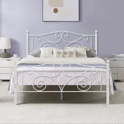Beautiful White Metal Queen Platform Bed Frame - Brand New in Box!