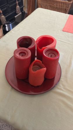 Red Candles and Plates