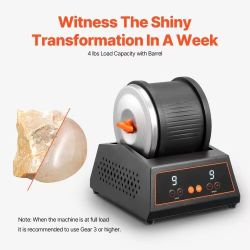 64#Rock Tumbler Machine, 4 lbs Rock Polishing Machine, 9 Speed Settings 9-Day Polishing Timer Stone Tumbler, Direct Drive Motor Rock Polisher, Cold-ro