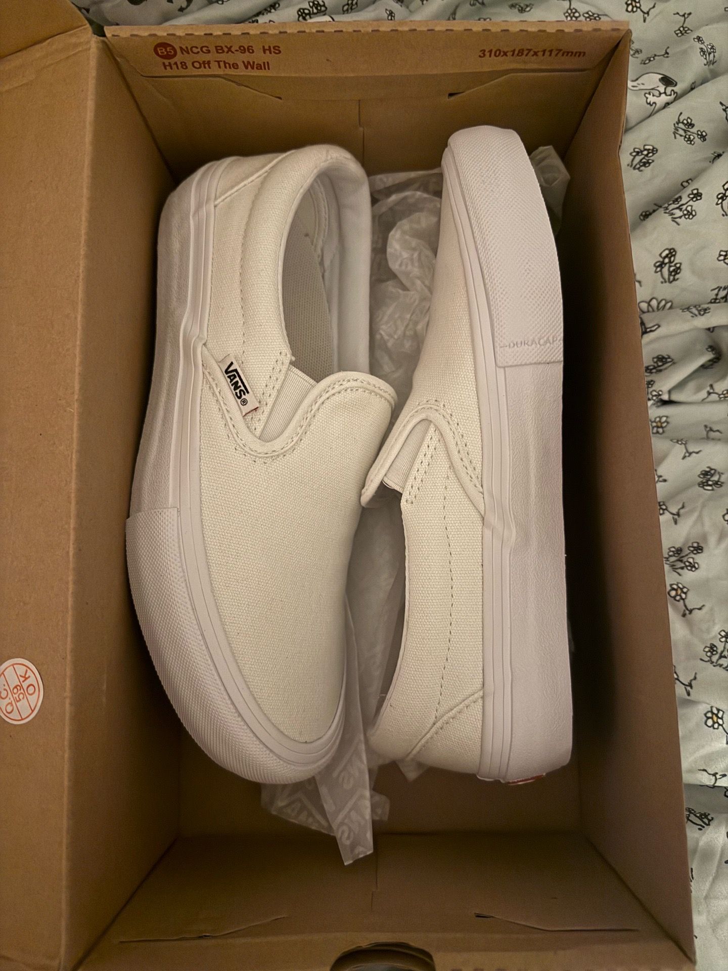 Vans White Slip on Pro