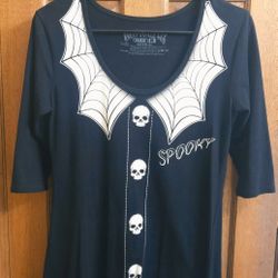 Kreepsville Gothic Skull & Spiderweb Dress - Knee Length (M/L)