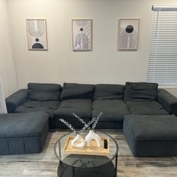 131” Sectional With 2 Ottoman 