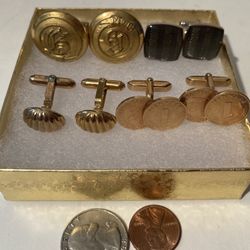 4 vintage Metal Cuff Links