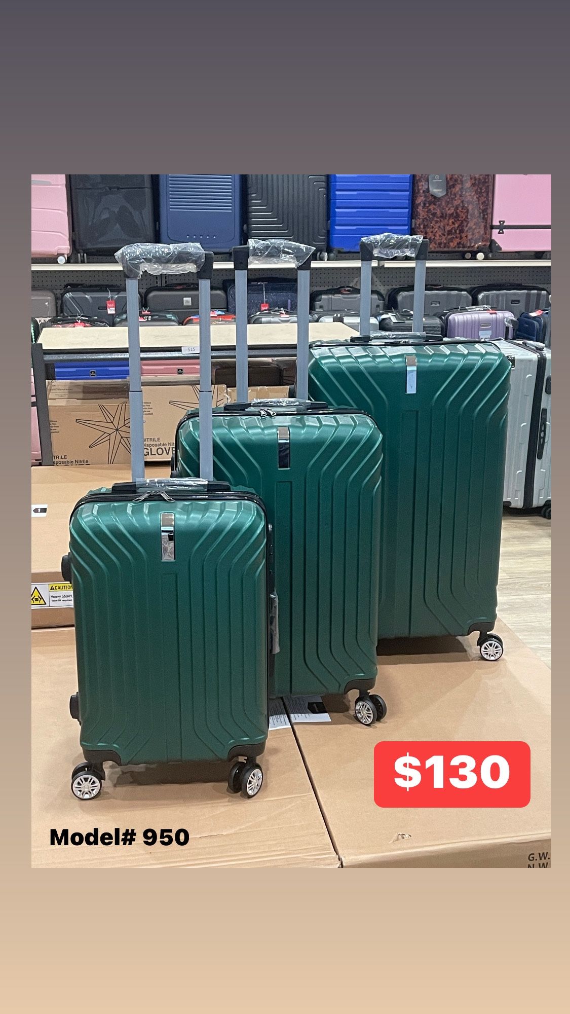 New 3 Piece Hardside Luggage Set