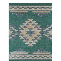 8/10 Brand New Indoor Outdoor Green Rug 