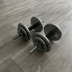 Pair Of 18 Ibs. (36 Ibs, Total) Chrome Adjustable Dumbbells