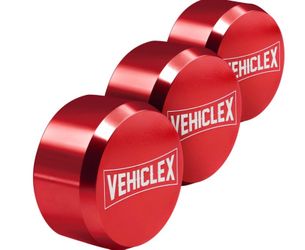 Vehiclex 3-Pack Heavy-Duty Puck Lock Set – Keyed Alike, Hidden Shackle Lock – Rust-Resistant Security For Trailers, Garages, Cargo Doors – Red