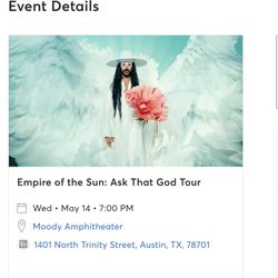 Empire Of The Son Concert Tickets  (Austin, TX) 