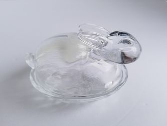 Glass Bunny Candy Dish