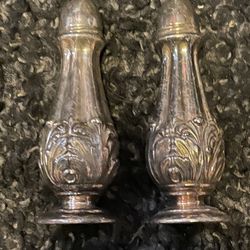 Silver plated salt and pepper shakers