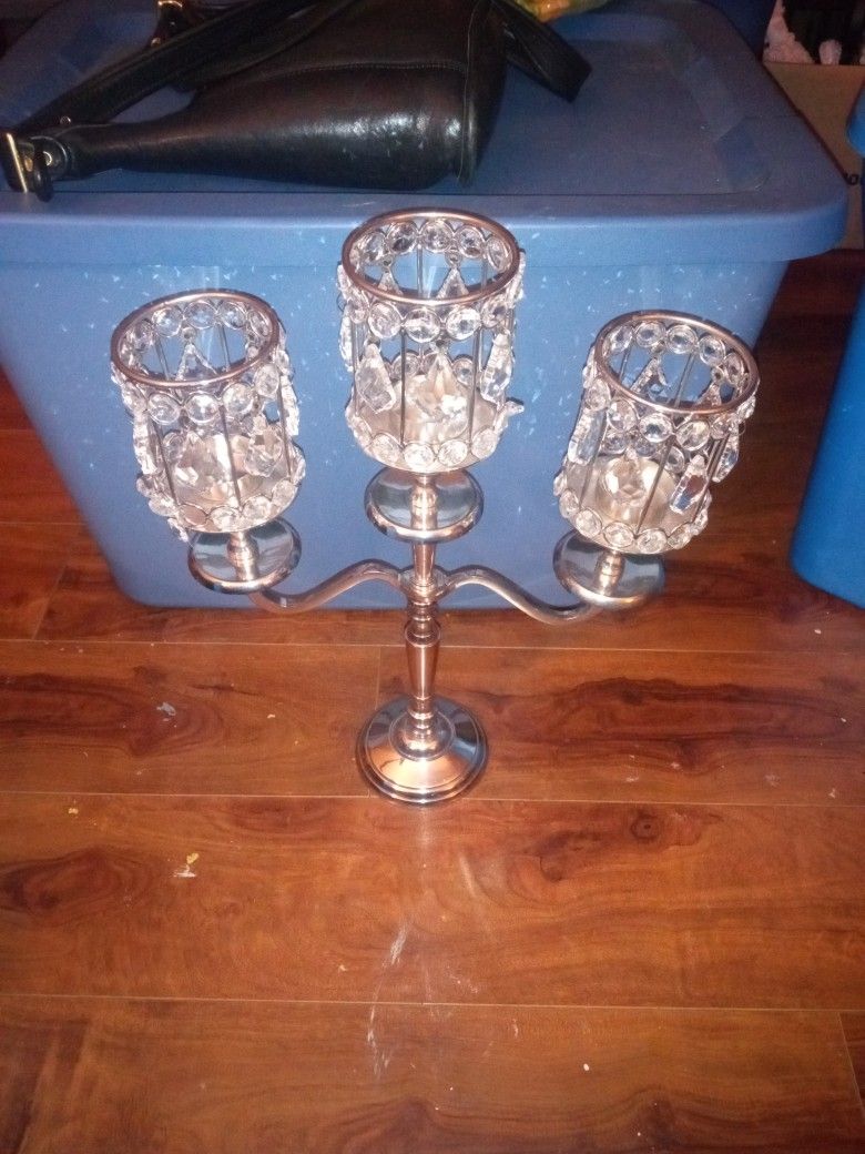 Crystal Silver Candelabra