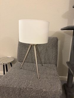 Tripod Table Lamp with White Drum Shade