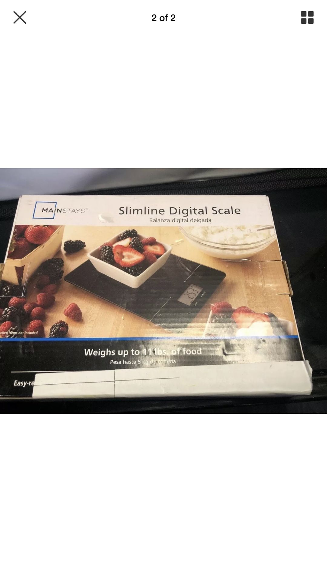 Mainstays Slimline Digital Food Kitchen Scale up to 11 Lbs Black (17c)