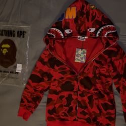 (New) Red Bape Hoodie (M)
