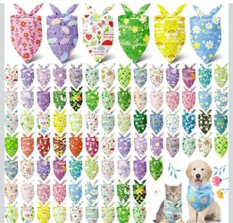 New 100 Pcs Spring Dog Bandanas Bulk
