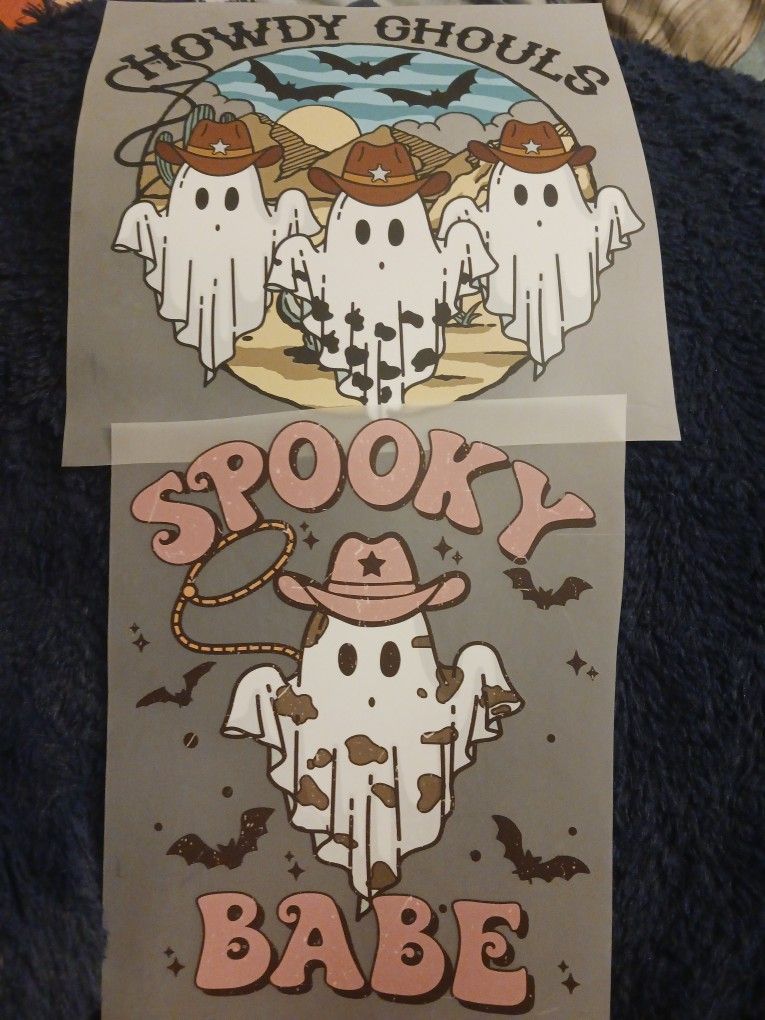 $2.00 EACH. DTF Spooky Western Ghosts Skeletons And Pumpkins (San Diego)
