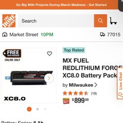 Milwaukee MX FUEL FORGE XC8.0 Battery Pack