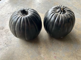 2 Black Plastic pumpkins
